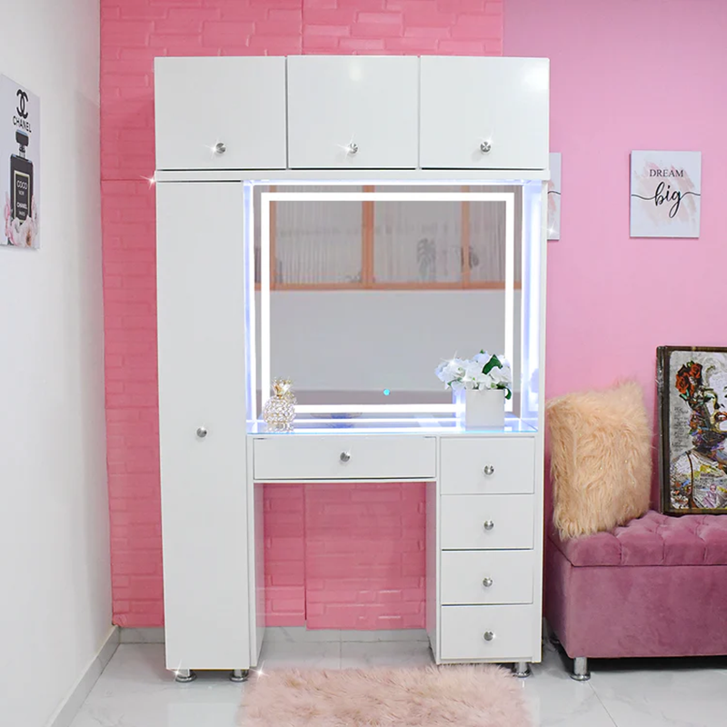 Armoire multifonction avec miroir LED