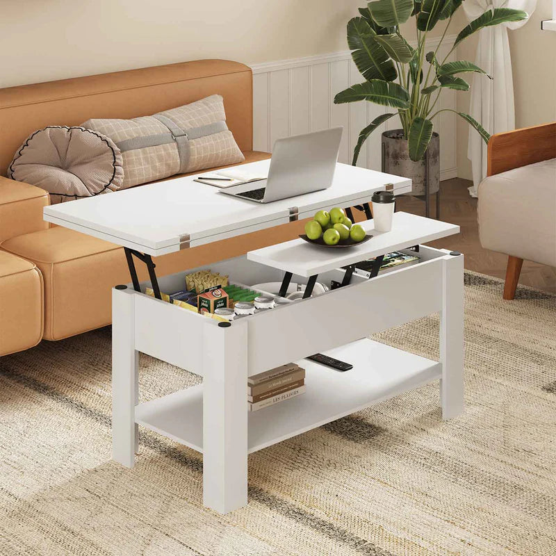 Table Basse Relevable et Rangement