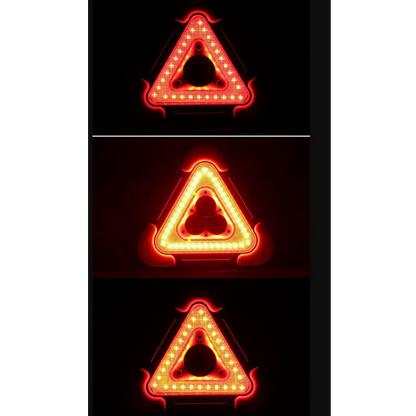 2-EN-1 Lampe de Signalisation d'Urgence Solaire Triangulaire pour le Bord de Route