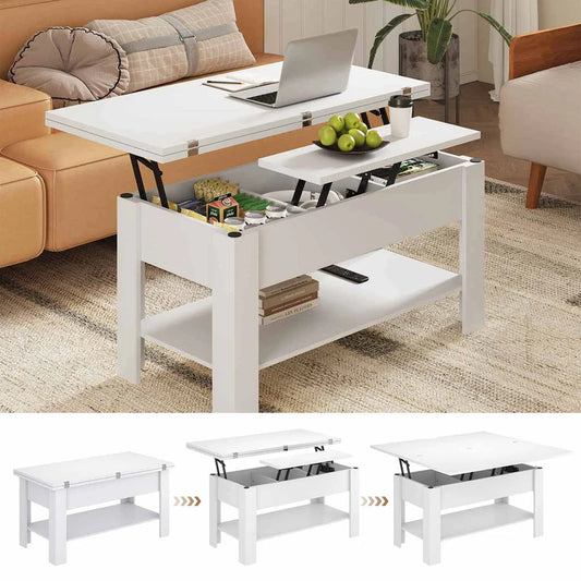 Table Basse Relevable et Rangement
