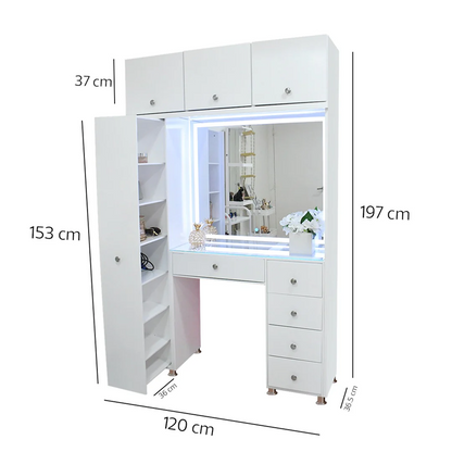 Armoire multifonction avec miroir LED